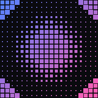 A gradient foreground, blended once across the whole grid